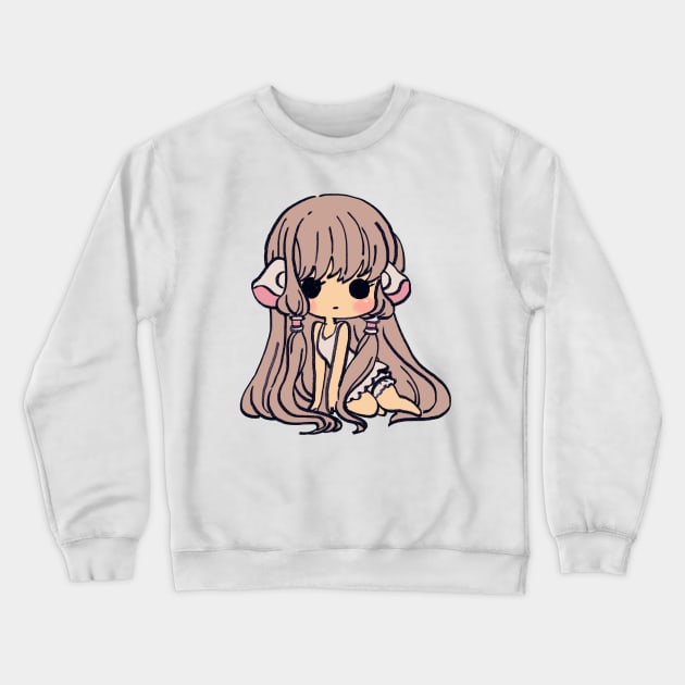 pink pastel chibi chii / chobits elda chi motosuwa Crewneck Sweatshirt by mudwizard